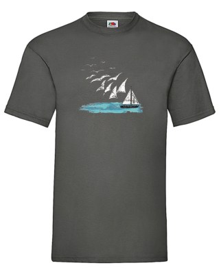 FRUIT OF THE LOOM T-shirt με στάμπα K1226 ΓΚΡΙ ΣΚΟΥΡΟ